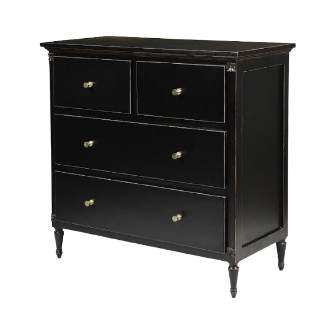 Midway Storage Cabinet - Black / Frame: Teak veneer and plywood; Legs: Teakwood; Storage: Lined with laminate inside;