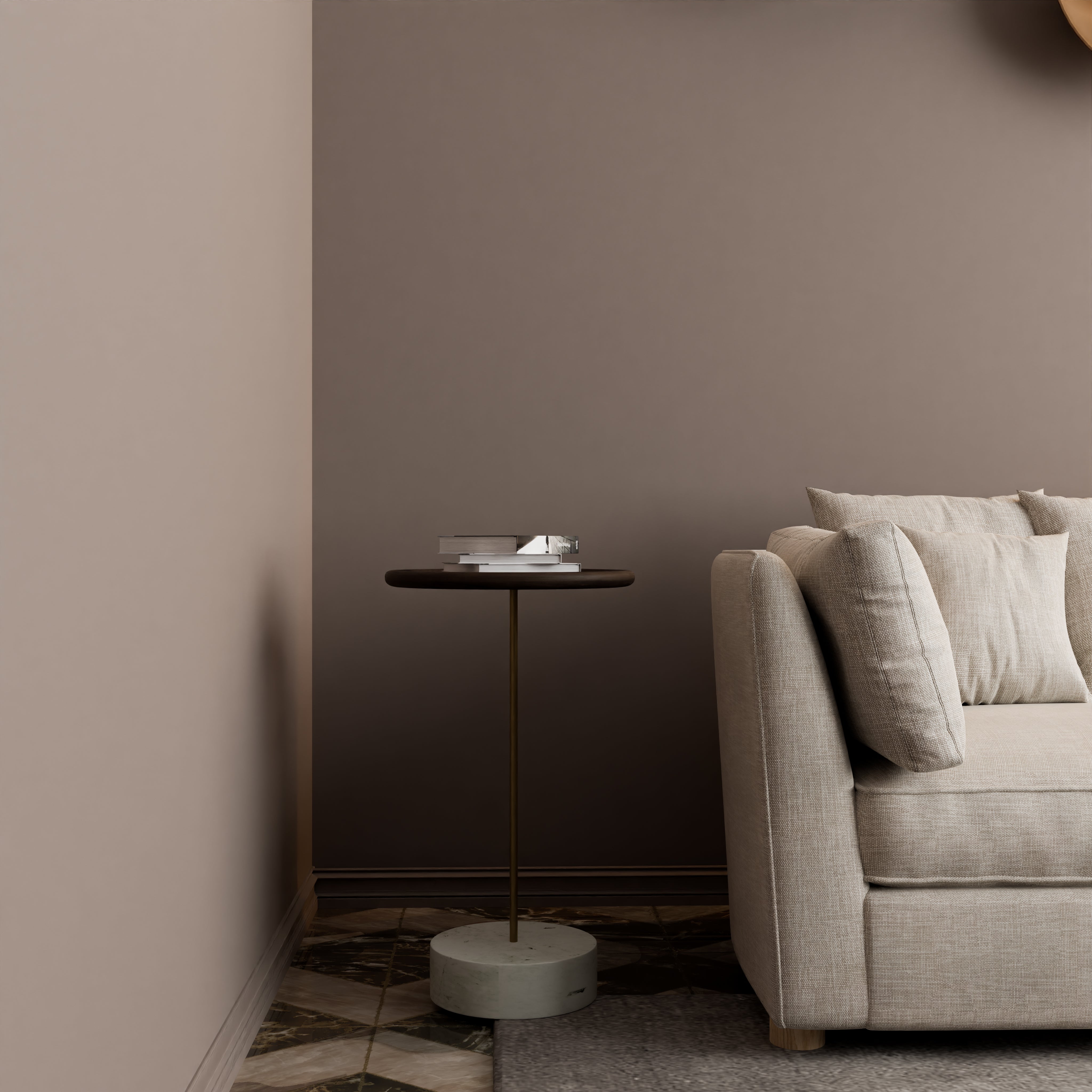 Milo Side Table - L:12’’ x B:12’’ x H:20.5’’ In Inches / Jacobean Sheesham Top; Gold PVD Stainless Steel 304 Matt