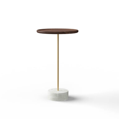 Milo Side Table - L:12’’ x B:12’’ x H:20.5’’ In Inches / Jacobean Sheesham Top; Gold PVD Stainless Steel 304 Matt
