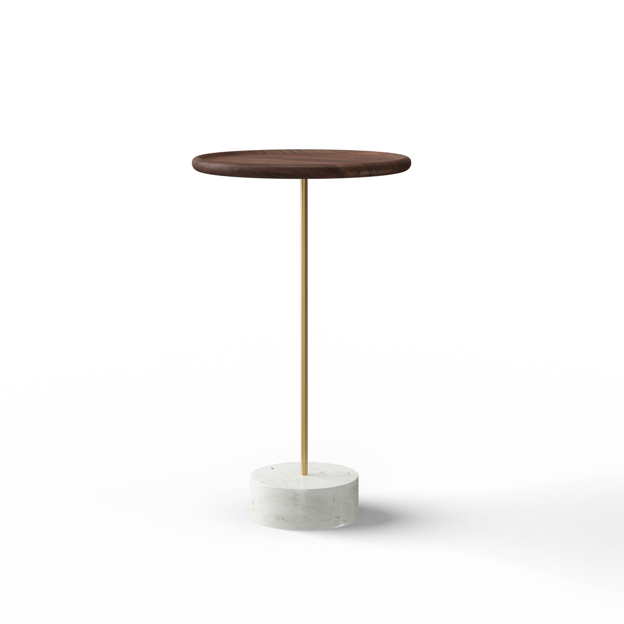 Milo Side Table - L:12’’ x B:12’’ x H:20.5’’ In Inches / Jacobean Sheesham Top; Gold PVD Stainless Steel 304 Matt