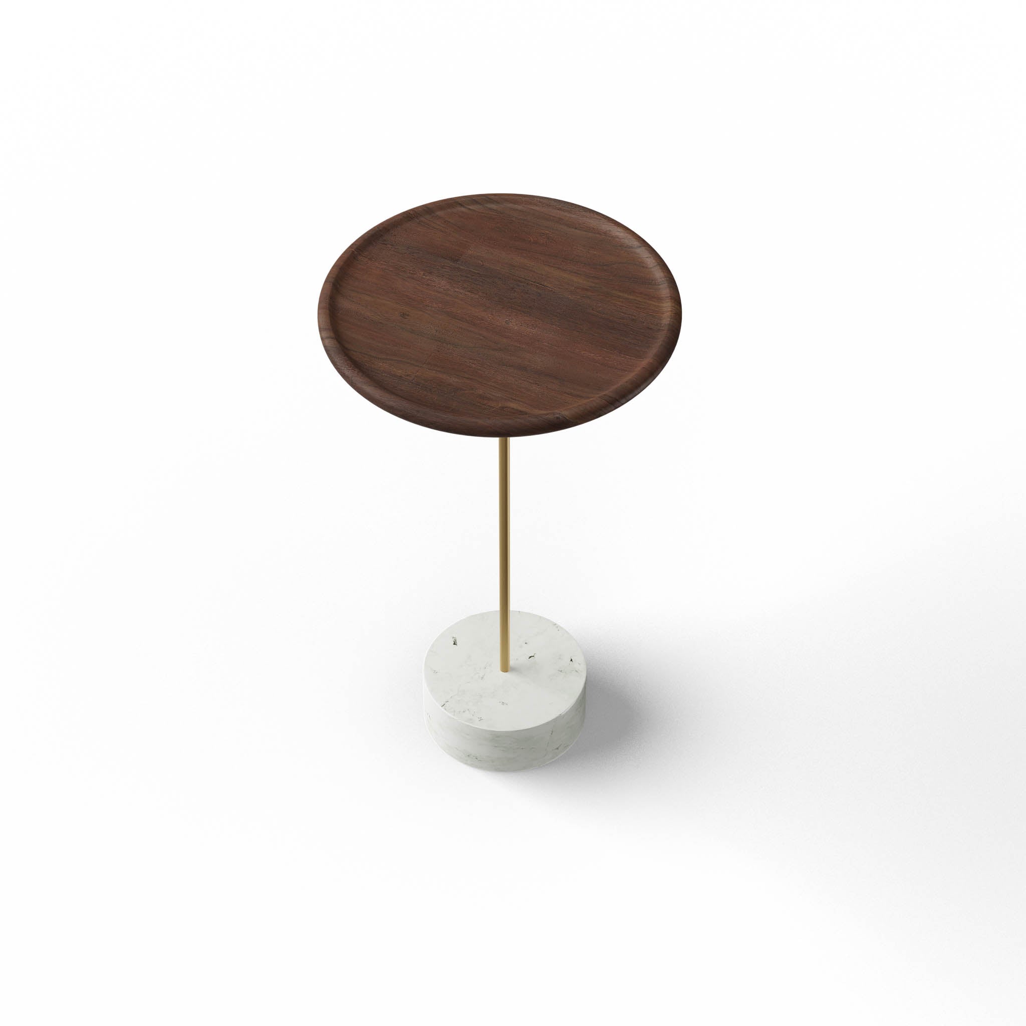 Milo Side Table - L:12’’ x B:12’’ x H:20.5’’ In Inches / Jacobean Sheesham Top; Gold PVD Stainless Steel 304 Matt