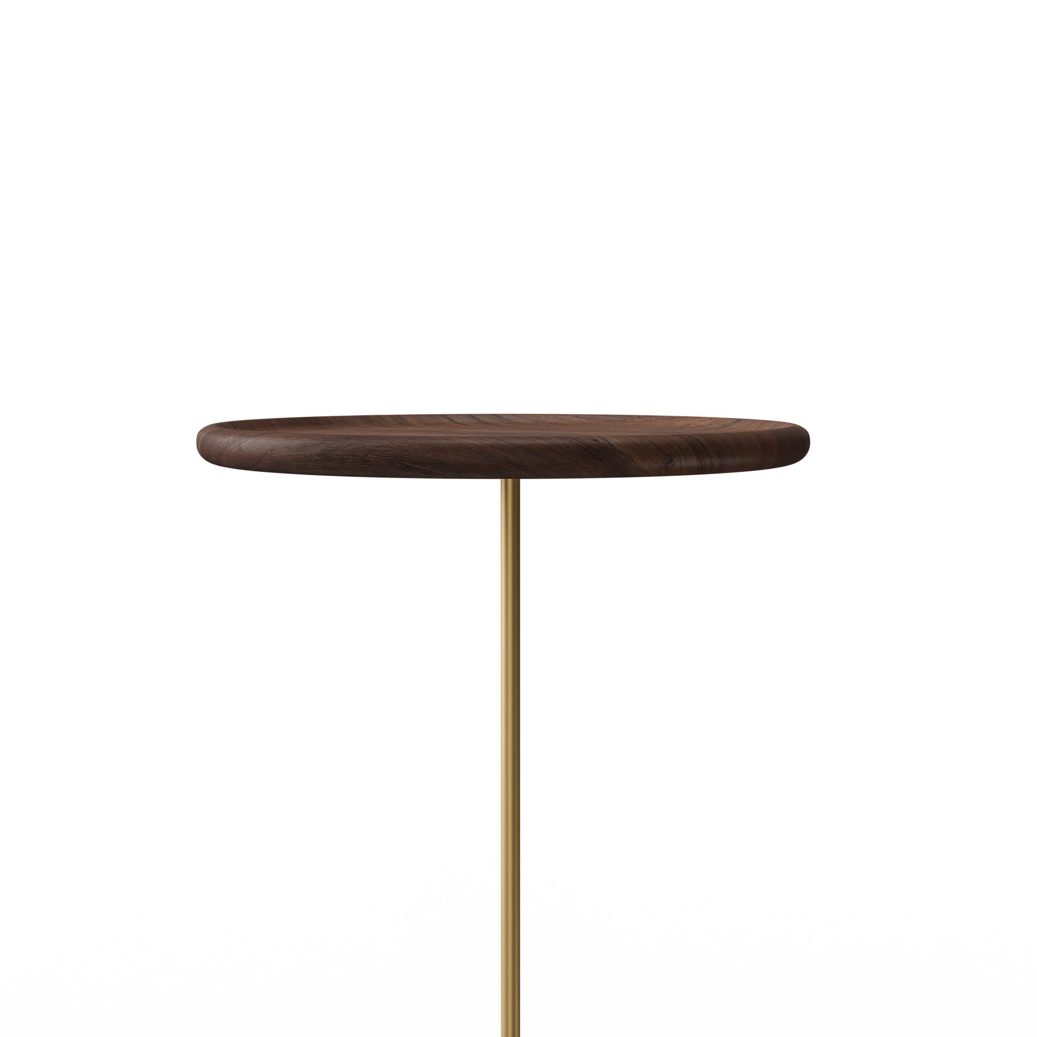 Milo Side Table - L:12’’ x B:12’’ x H:20.5’’ In Inches / Jacobean Sheesham Top; Gold PVD Stainless Steel 304 Matt