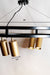 Modern Circular Chandelier - Black and Gold / Ring Diameter: 36 inches, Spotlight Diameter: 2.5 inches / Mild