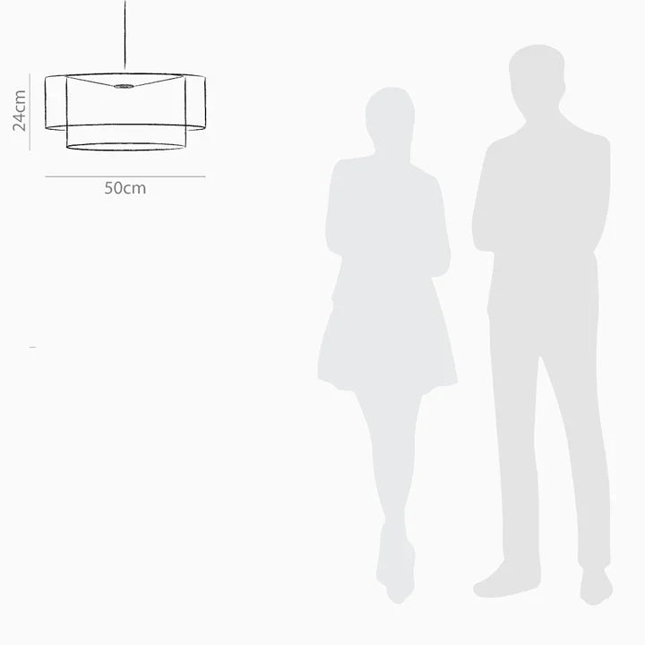 Mondrian Hanging Lamp - Dia:20’’ H: 9’’ / MultiColour / Mild Steel and Poplin - Lighting