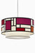 Mondrian Hanging Lamp - Dia:20’’ H: 9’’ / MultiColour / Mild Steel and Poplin - Lighting