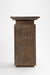 Monolith Side Table - L:12.5 x W:12.5 x H:22 In inches / Mango wood base and Brown tavertine - Indoor Furniture