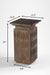 Monolith Side Table - L:12.5 x W:12.5 x H:22 In inches / Mango wood base and Brown tavertine - Indoor Furniture