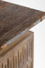 Monolith Side Table - L:12.5 x W:12.5 x H:22 In inches / Mango wood base and Brown tavertine - Indoor Furniture