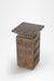 Monolith Side Table - L:12.5 x W:12.5 x H:22 In inches / Mango wood base and Brown tavertine - Indoor Furniture