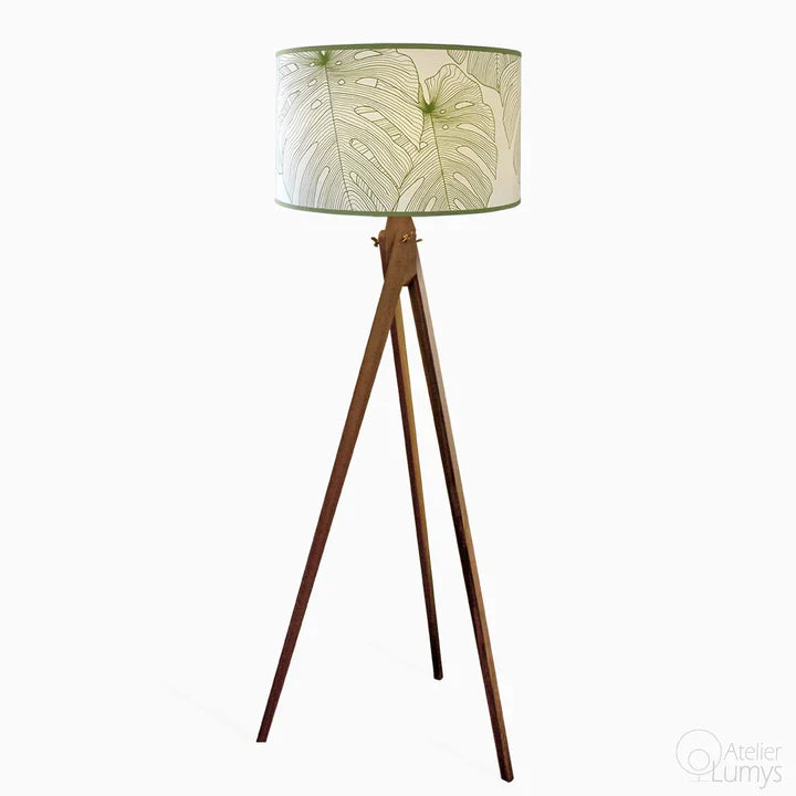Monstruosa Floor Lamp - Dia: 20’’ H: 67’’ / Natural / Wood and Poplin - Lighting
