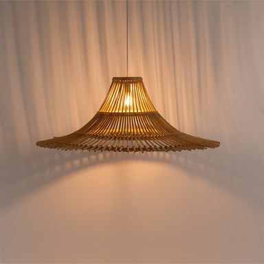 Moon Flower Pendant Lamp - Natural / Cane / W: 43’’ H: 15’’