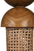 Mopong Teak Cane Pendant Lamp - Natural / Teakwood, iron and cane / D: 6’’ H (Globe): 24’’ - Lighting