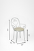 Moroccan Chair With Arms - W: 20’’ D: 16’’ SH: 19’’ TH: 36’’ / Grey and Beige / Wrought Iron - Outdoor Furniture