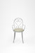 Moroccan Chair With Arms - W: 20’’ D: 16’’ SH: 19’’ TH: 36’’ / Grey and Beige / Wrought Iron - Outdoor Furniture