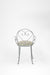 Moroccan Chair With Arms - W: 20’’ D: 16’’ SH: 19’’ TH: 36’’ / Grey and Beige / Wrought Iron - Outdoor Furniture