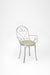Moroccan Chair With Arms - W: 20’’ D: 16’’ SH: 19’’ TH: 36’’ / Grey and Beige / Wrought Iron - Outdoor Furniture