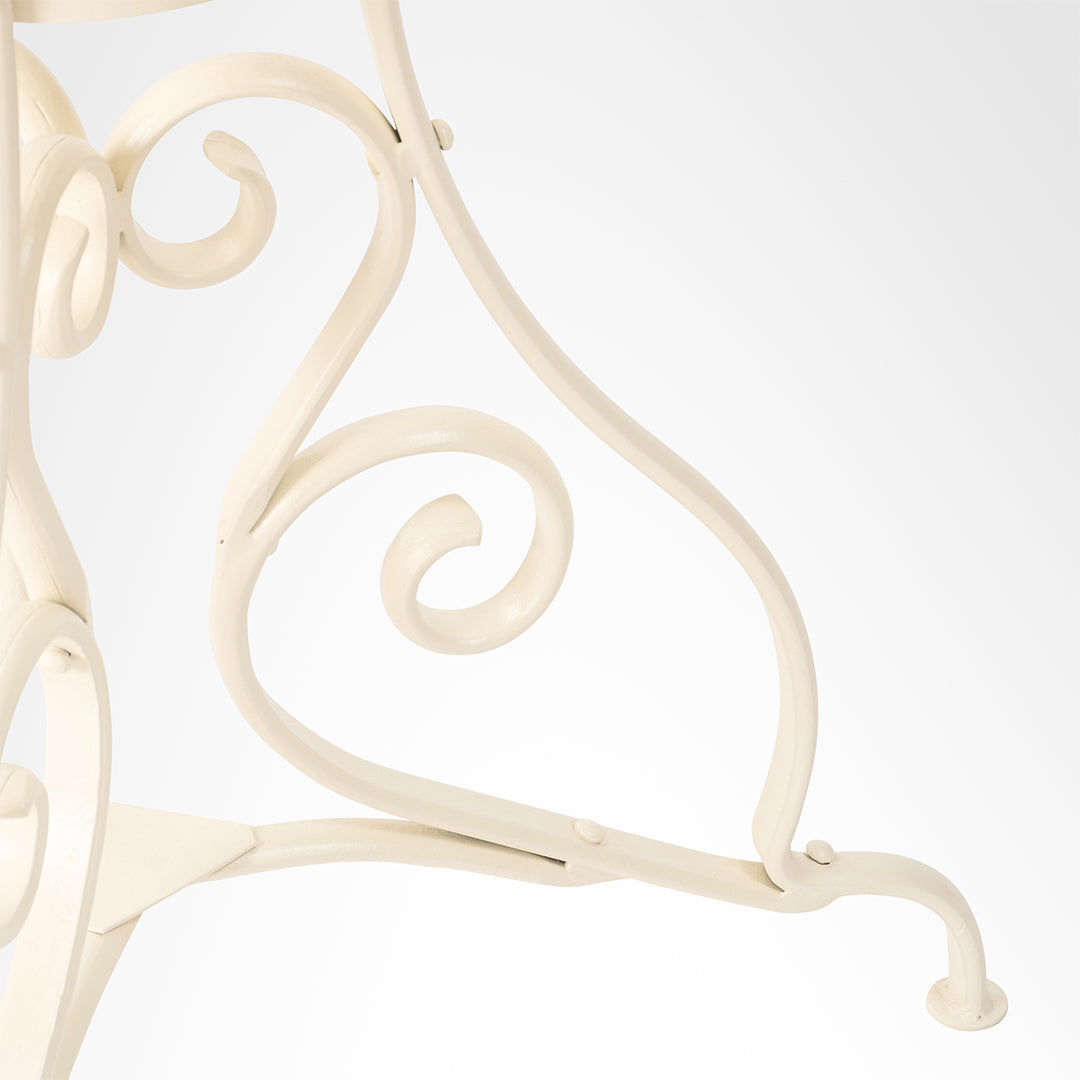 Moroccan Patio Table - Off-White / Wrought Iron / Dia: 28’’ H: 30’’ - Outdoor Furniture
