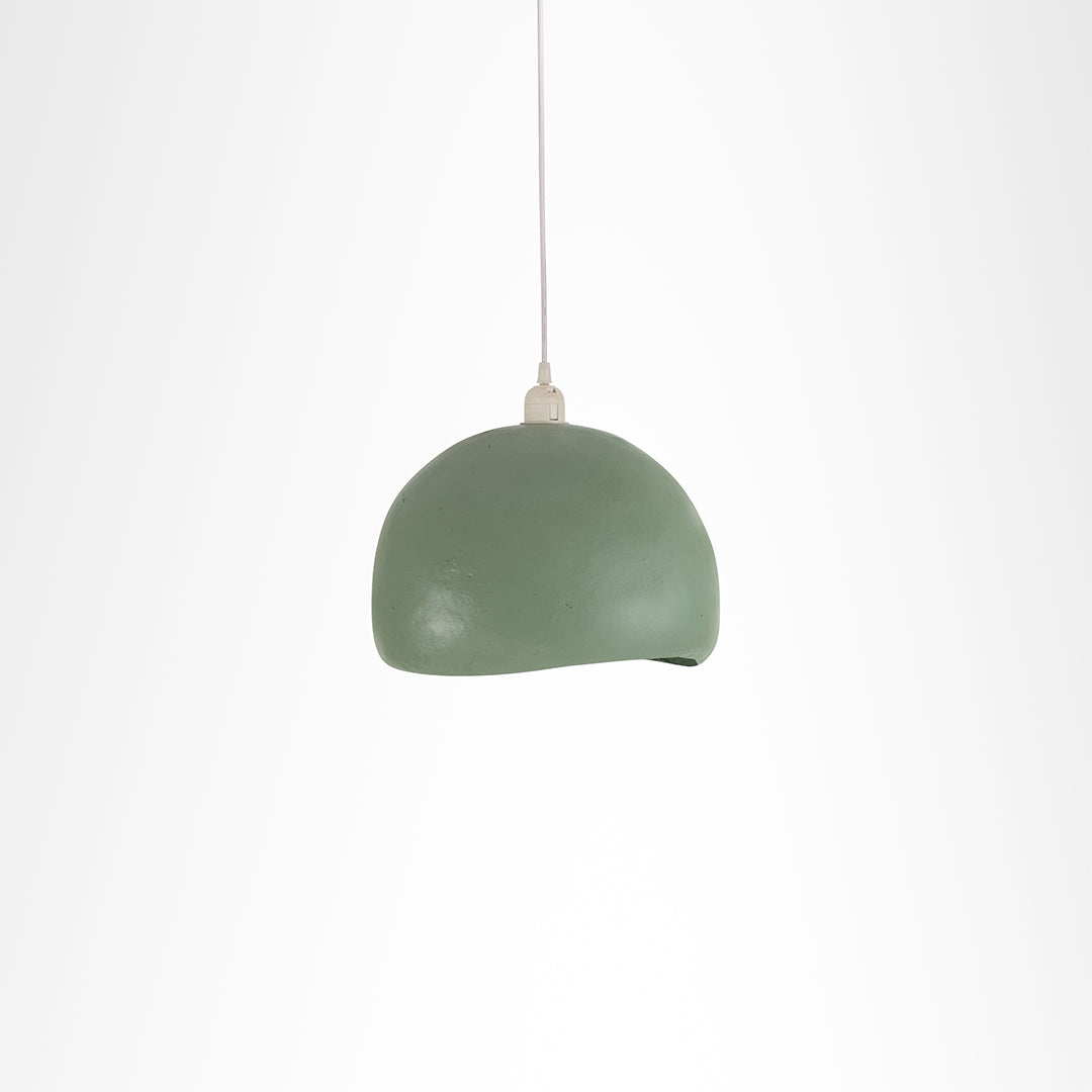Moss Pendant Lamp - Green / Dia: 12’’ H: 8’’ / Papier Mâché - Lighting