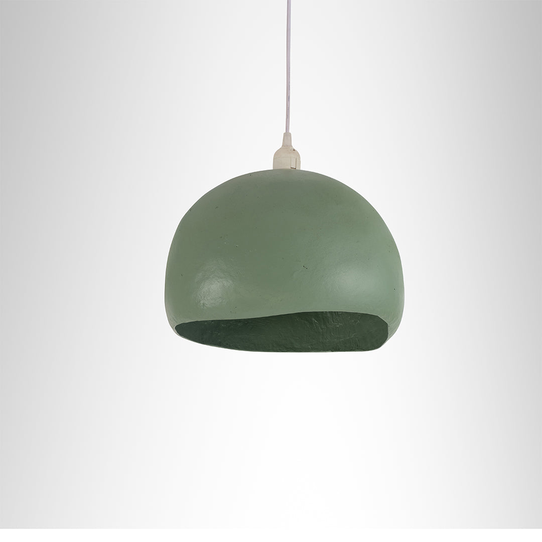 Moss Pendant Lamp - Green / Dia: 12’’ H: 8’’ / Papier Mâché - Lighting