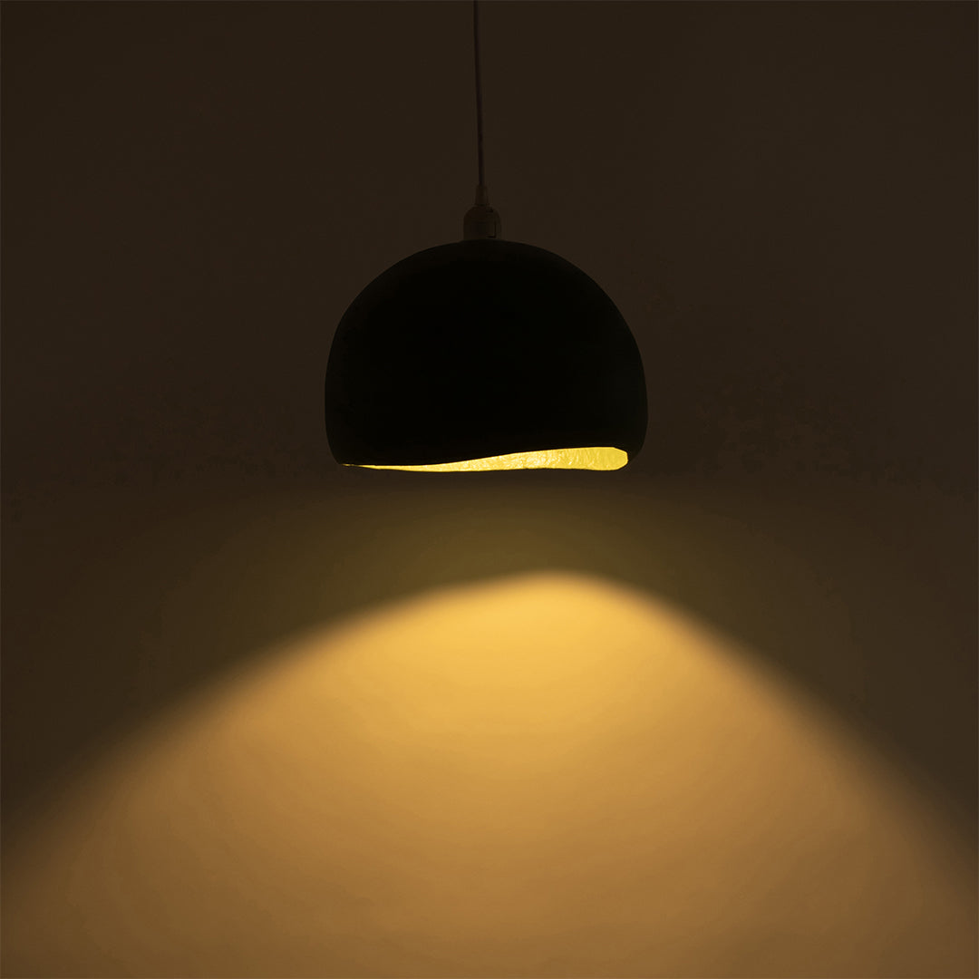 Moss Pendant Lamp - Green / Dia: 12’’ H: 8’’ / Papier Mâché - Lighting
