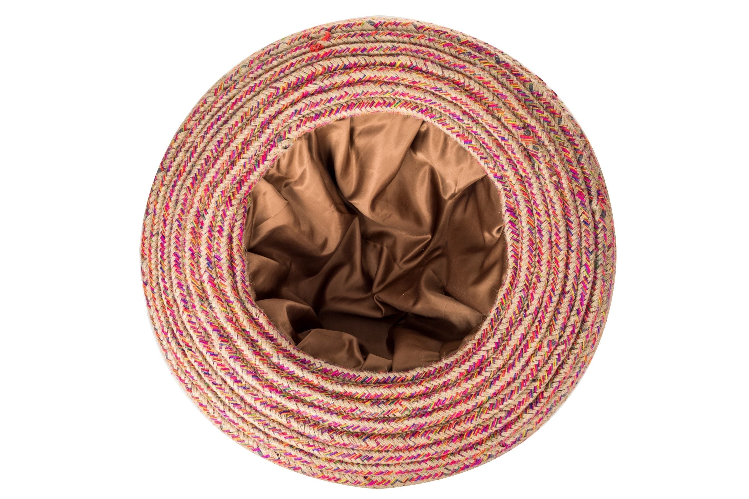 Mucho Ottoman - Multi / Old tyre, teak wood, rope, and fabric / Dia: 23’’ H: 17.5’’ - Furniture