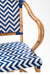 N Popsicle Cane Chair With Armrest - W: 24.5’’ D: 9’’ H: 36.5’’ SH: 18’’ / Dark Blue and White / Cane Frame and PVC