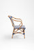 N Popsicle Cane Chair With Armrest - W: 24.5’’ D: 9’’ H: 36.5’’ SH: 18’’ / Dark Blue and White / Cane Frame and PVC