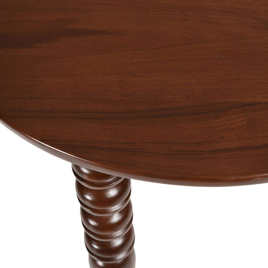 Nava Tripod Teak wood End Table - Teak / Teakwood / H: 22’’ Dia: 21’’ - Furniture