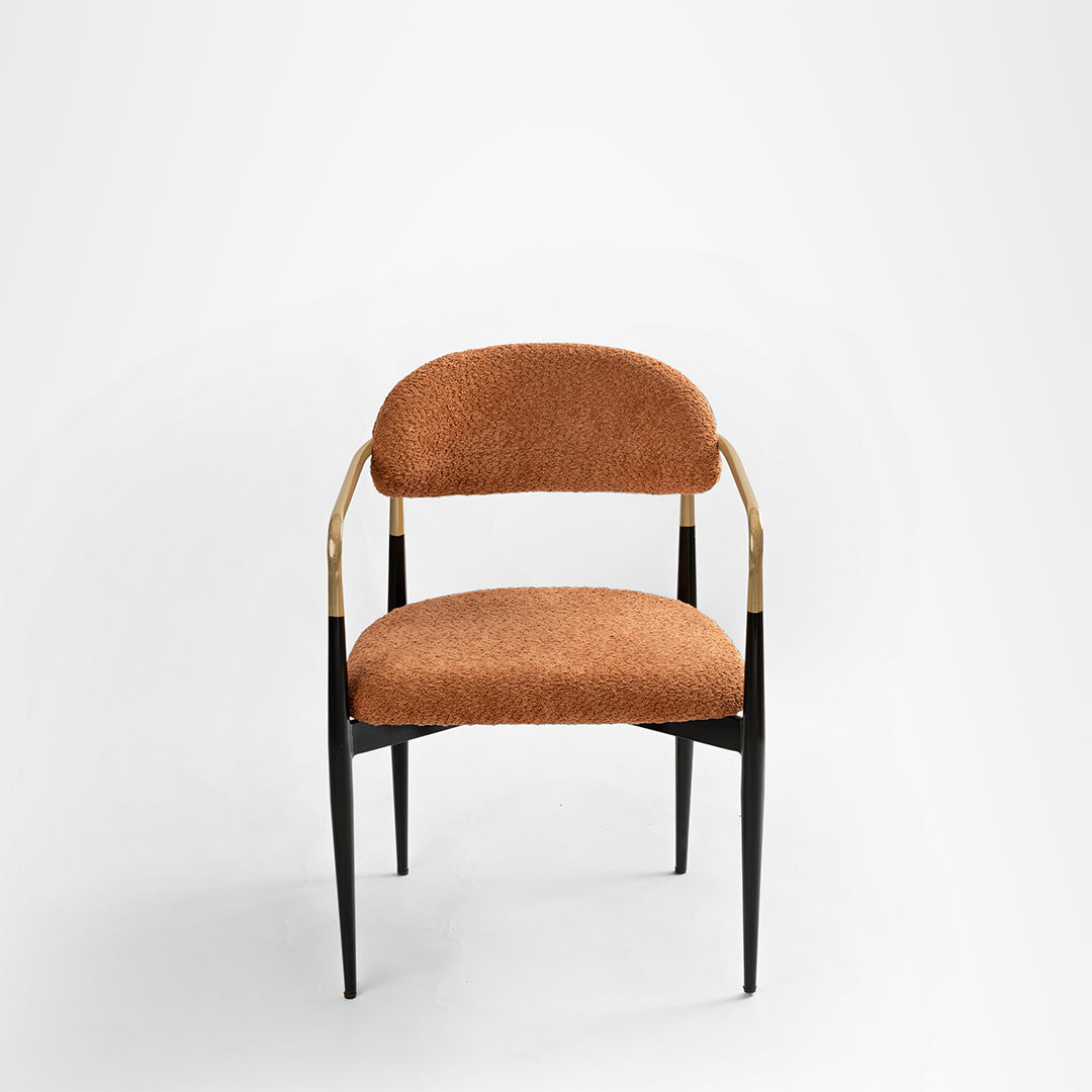 Nebula Dining Chair Set Of 2 - W: 22 ’ D: 18’’ H: 32’’ SH: 17’’ / MS and Fabric / Rust Orange - Indoor Furniture