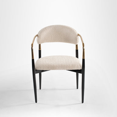 Nebula Dining Chair Set Of 2 - W: 22 ’ D: 18’’ H: 32’’ SH: 17’’ / MS and Fabric / Cream - Indoor Furniture