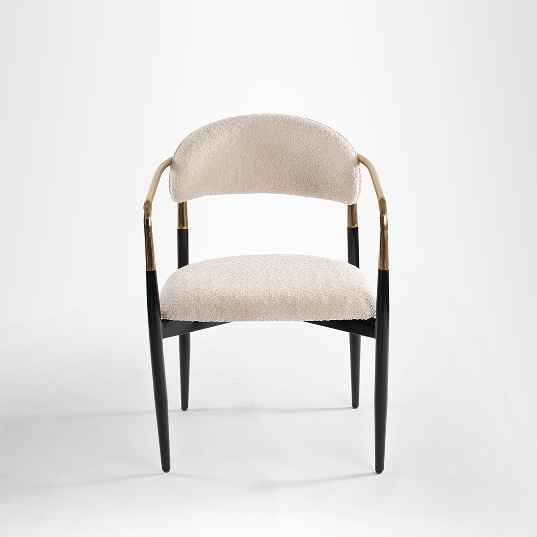 Nebula Dining Chair Set Of 2 - W: 22 ’ D: 18’’ H: 32’’ SH: 17’’ / MS and Fabric / Cream - Indoor Furniture