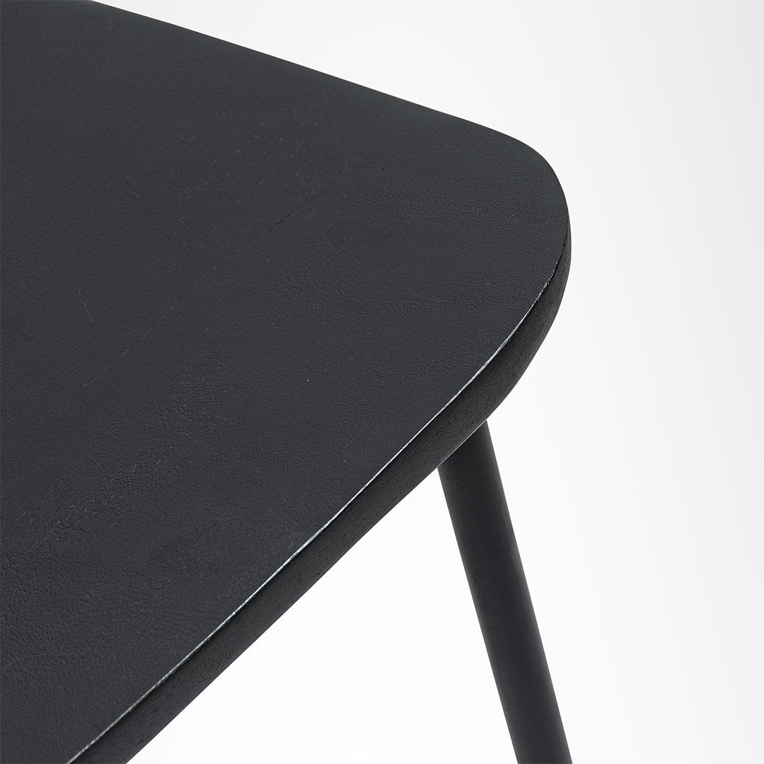 Nero Chair Set of 2 - Matte Black / Mild Steel and Mango Wood / W: 17’’ D: 19’’ SH: 18.5’’ TH: 31’’ - Outdoor Furniture
