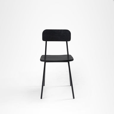 Nero Chair Set of 2 - Matte Black / Mild Steel and Mango Wood / W: 17’’ D: 19’’ SH: 18.5’’ TH: 31’’ - Outdoor Furniture