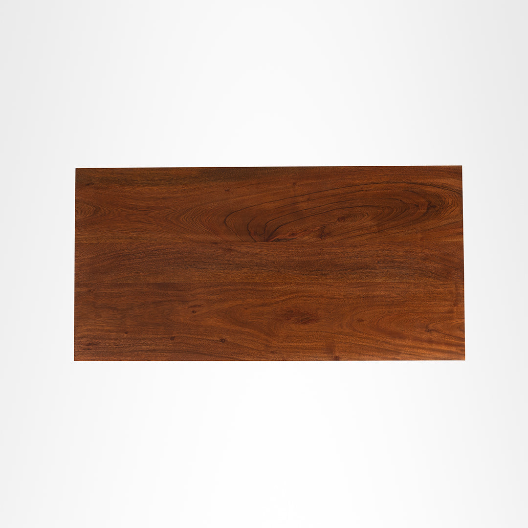 Nested Coffee Table - Walnut and Black / Big:35.5 L x 18 W cm x 18 H cm Small:20 L x 20 W cm x 19 H cm - Indoor