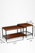 Nested Coffee Table - Walnut and Black / Big:35.5 L x 18 W cm x 18 H cm Small:20 L x 20 W cm x 19 H cm - Indoor