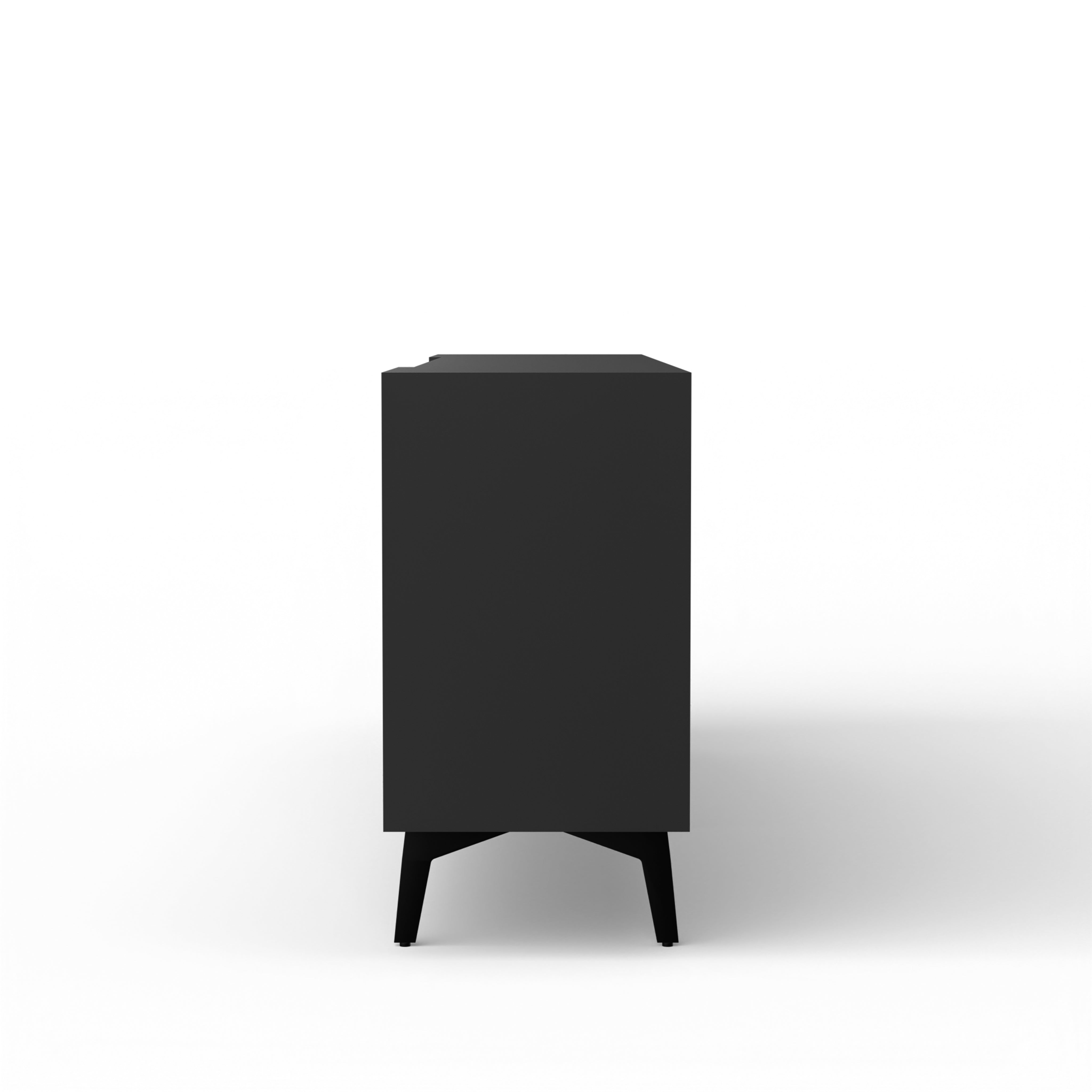 Niko Console - L:72’’ x B:14’’ x H:27’’ In Inches / Black Matt Pre-Laminated Plywood Carcass; Oak Laminate