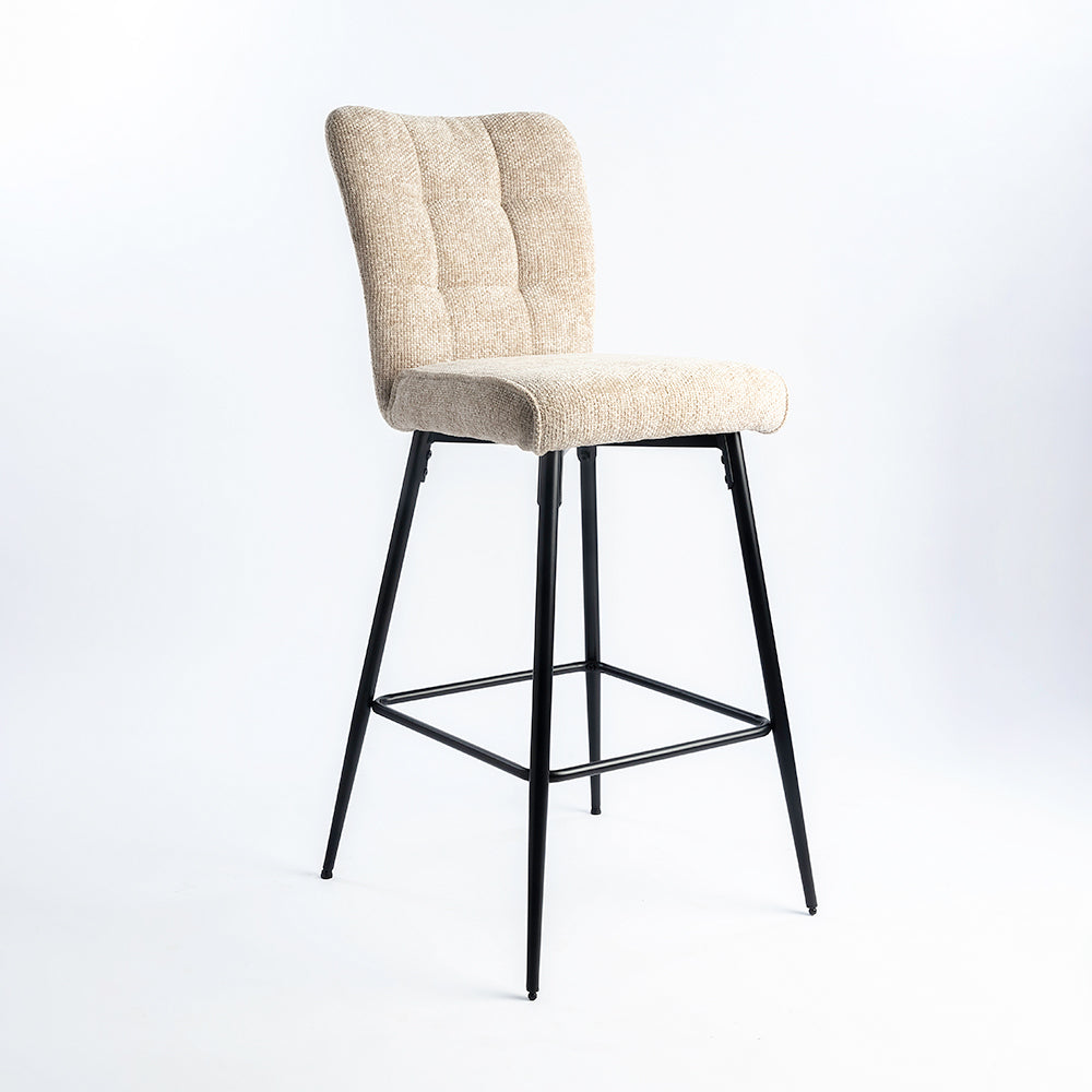 Niva Bar Chair - Mild Steel and Upholstery / CM - L:- 44 x W:- 62 x H:- 112 - Indoor Furniture