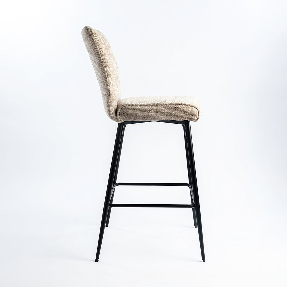 Niva Bar Chair - Mild Steel and Upholstery / CM - L:- 44 x W:- 62 x H:- 112 - Indoor Furniture