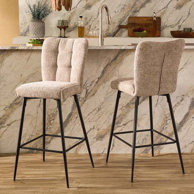 Niva Bar Chair - Mild Steel and Upholstery / CM - L:- 44 x W:- 62 x H:- 112 - Indoor Furniture