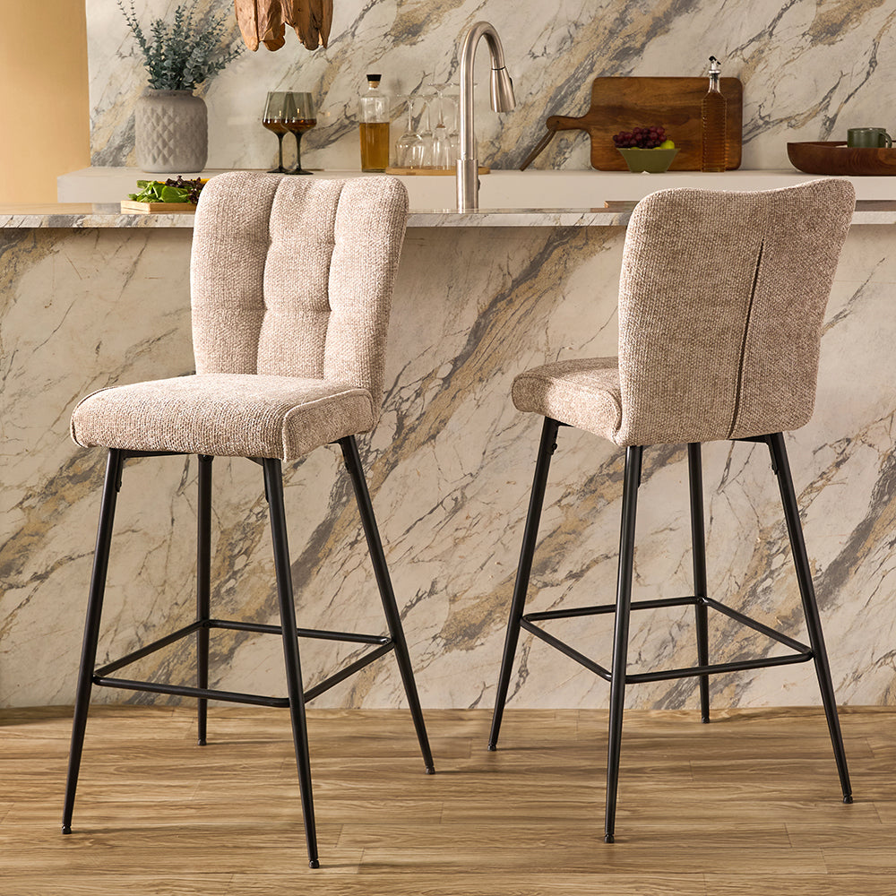 Niva Bar Chair - Mild Steel and Upholstery / CM - L:- 44 x W:- 62 x H:- 112 - Indoor Furniture