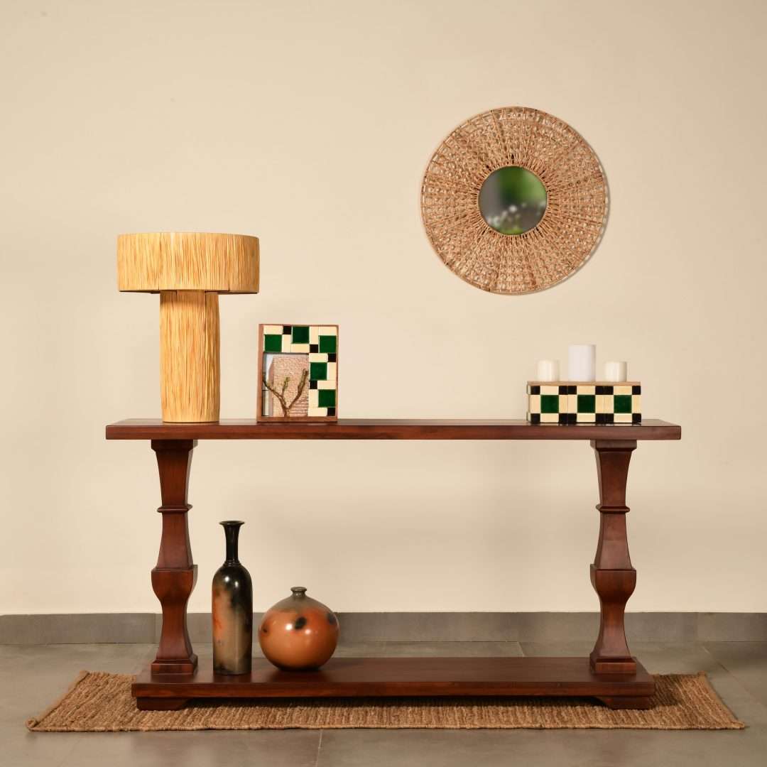 Noir Colonial Style Console - Teak / Teakwood / L: 60’’ W: 14’’ H: 30’’ - Furniture