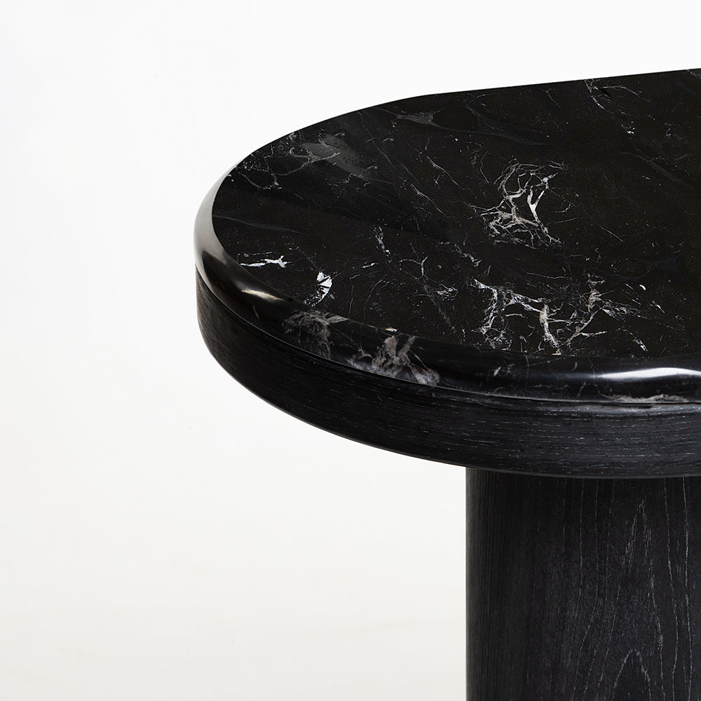 Noir Marble Console - L: 47’’ W: 13.75’’ H: 31.5’’ / Black / Black Marble and Wood - Indoor Furniture