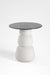 Noir Side Table - White / HDF and Glass / Dia: 19.5’’ H: 21.5’’ - Indoor Furniture