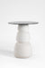 Noir Side Table - White / HDF and Glass / Dia: 19.5’’ H: 21.5’’ - Indoor Furniture