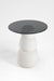 Noir Side Table - White / HDF and Glass / Dia: 19.5’’ H: 21.5’’ - Indoor Furniture