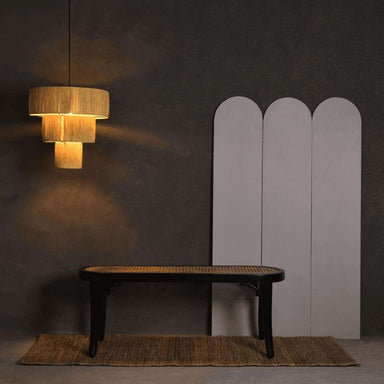 Noklak Rafia Pendant Lamp - Natural / Rafia and iron / D: 18’’ H (Shade): 18’’ - Lighting