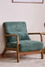 Nordic Lounge Chair - L: 66 x W: 83 x H: 76 In Cms / Boucle fabric + Rubber wood / Green - Indoor Furniture