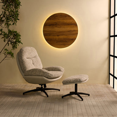 Nordic Sand recliner with Ottoman - L:- 93 x W:-78 x H:-99 In Cms / Cotton fabric + Iron - Indoor Furniture