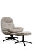Nordic Sand recliner with Ottoman - L:- 93 x W:-78 x H:-99 In Cms / Cotton fabric + Iron - Indoor Furniture
