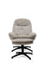 Nordic Sand recliner with Ottoman - L:- 93 x W:-78 x H:-99 In Cms / Cotton fabric + Iron - Indoor Furniture